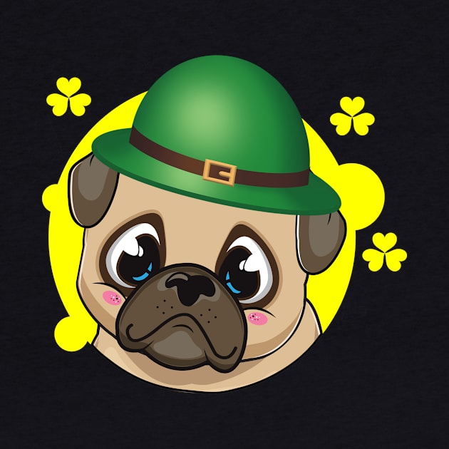 pug lovers Gift st patricks day by Artmoo